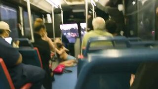 2 Lesbians have oral sex on a bus and record them!