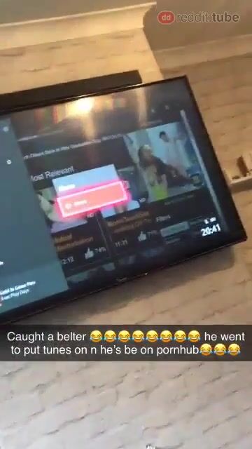 Uncle tries to play tunes in front of whole family and porn hub pops up