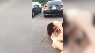 Car park fight with no underwear