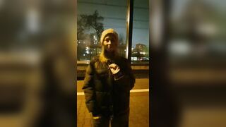 Trashy: Flashing Huge Tits at tram stop (Cukierkowa Zgrywuska) #2