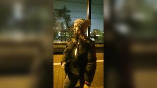 Trashy: Flashing Huge Tits at tram stop (Cukierkowa Zgrywuska) #3