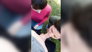 3 sluts sucking cock outside block of flats