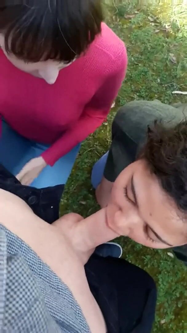 3 sluts sucking cock outside block of flats