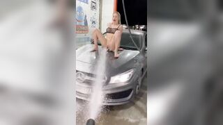 Car wash dildo riding