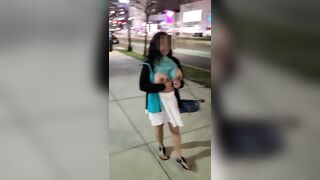 Trashy: Mom Flashing Drivers Passing By and Getting Caught By One In A Parked Car #2