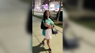 Trashy: Mom Flashing Drivers Passing By and Getting Caught By One In A Parked Car #3