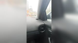 She's weaving to oncoming drivers to show them those huge boobs [Cukierkowa Zgrywuska]