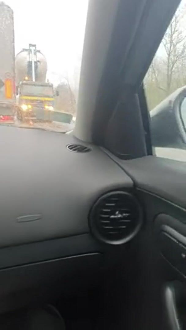 She's weaving to oncoming drivers to show them those huge boobs [Cukierkowa Zgrywuska]