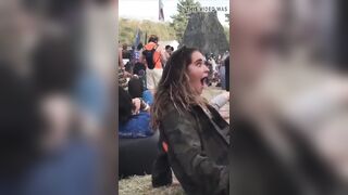 Trashy: Drunk girl does not care about the crowd #2