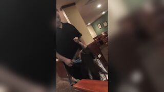 Trashy: BJ in what appears to be a group of coworkers at a restaurant after hours #3