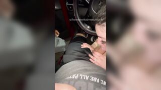 Trashy: Sucking my husbands cock while strangers watch and jack off in a parking lot #2