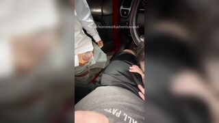 Trashy: Sucking my husbands cock while strangers watch and jack off in a parking lot #3