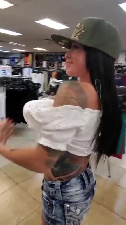 Stripping naked in a clothing store