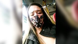 Latina Squirting on the bus