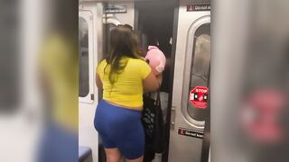 Trashy: Horny couple comes very close to straight up fucking on the tube #2