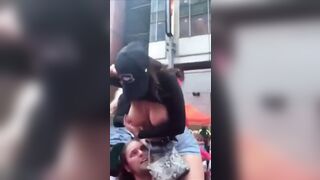 Trashy: Someone grabbed her boob while she's flashing #3