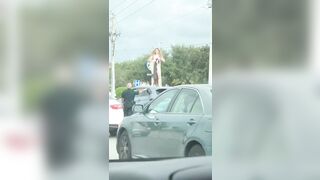 Trashy: Jilling On The Top of a Car in Traffic #2