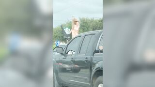 Trashy: Jilling On The Top of a Car in Traffic #3