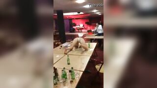 Stripper does a beer enema show