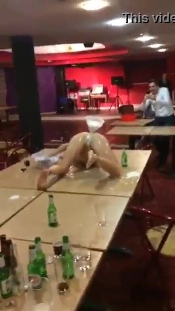 Stripper does a beer enema show