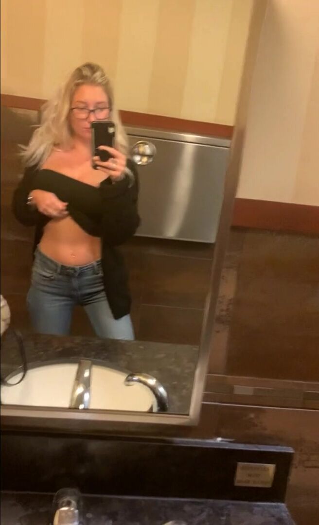 Masturbating in a public bathroom