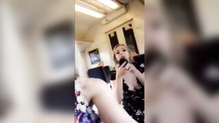 Trashy: Busty Bimbo Going Absolutely Wild on a Train #4