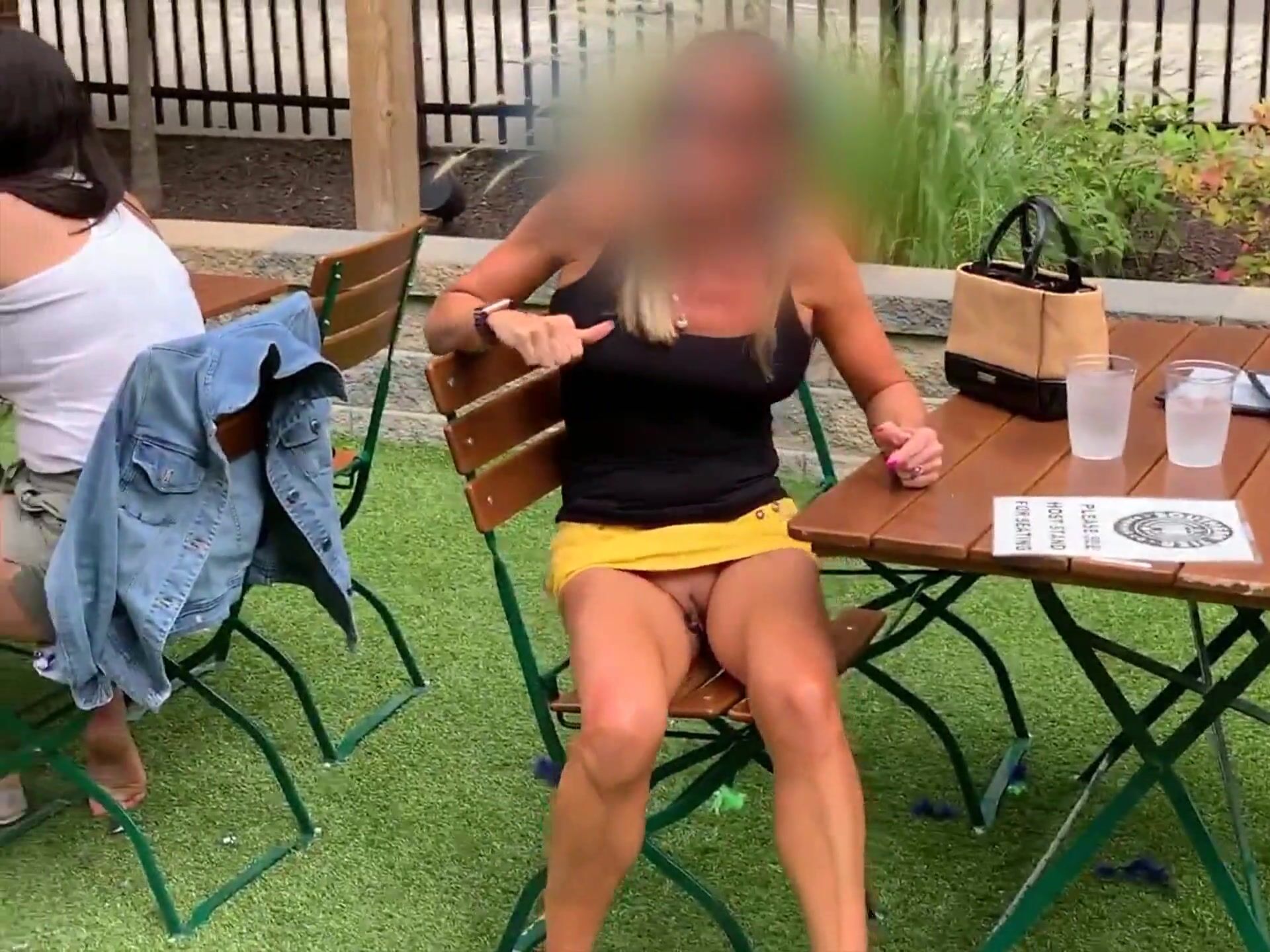 Adjusted myself to give the guys aching to see up my skirt a clear view of what was giving them trashy boners!