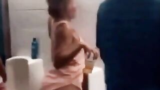 Trashy: Imagine the outrage if a drunk man did this at a women's bathroom #3