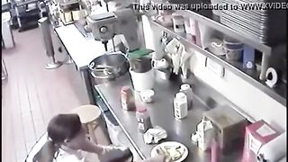 Trashy: Restaurant Employee Sticks a Hot Dog into Her Pussy, Then Serves it to a Customer #2