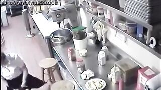 Trashy: Restaurant Employee Sticks a Hot Dog into Her Pussy, Then Serves it to a Customer #3