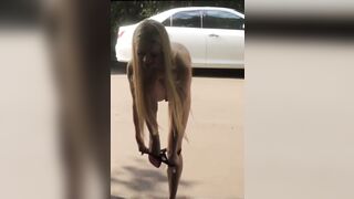 Stripping naked and walking down the street