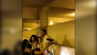 Trashy: They cheer her on. Fucked after rap concert #2