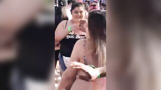 Trashy: Riding black cock in front of a crowd #3