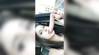 Trashy: Blowjob practice in the car #4