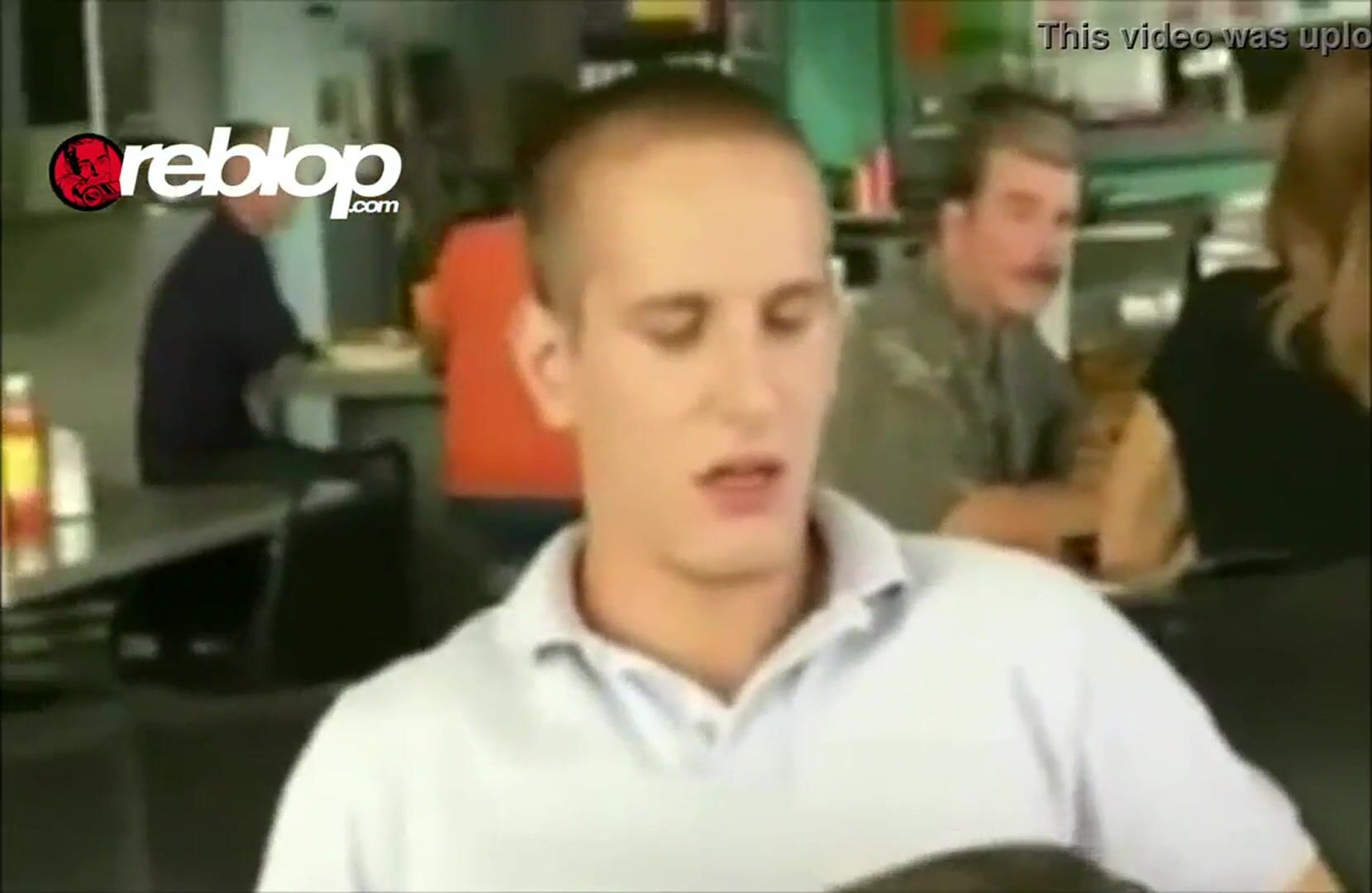 Waitress can't stand it and sucks it off in a restaurant