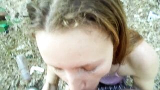 Trashy: Ginger deepthroats in the polluted woods #4