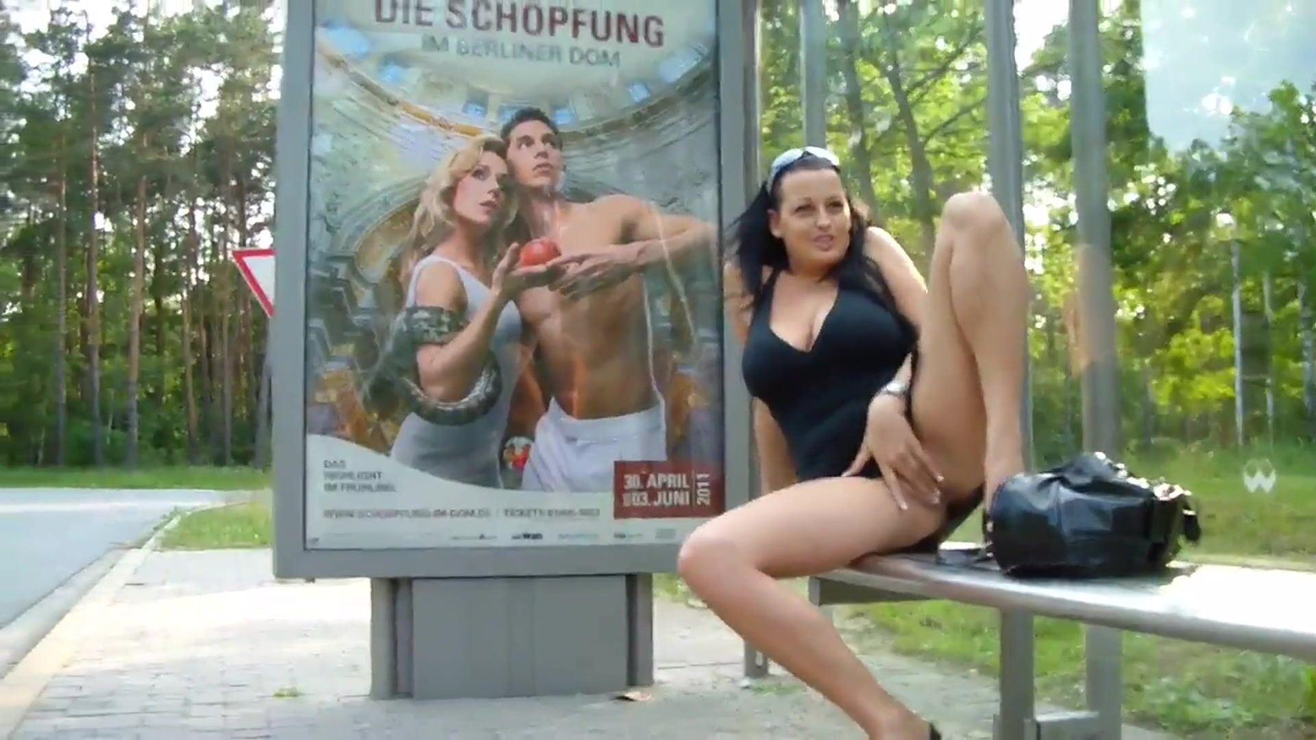 Passing the time waiting for the bus